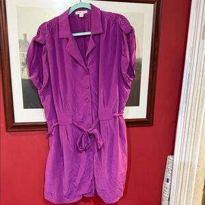 Coldwater Creek Purple tunic 100% silk size 2x